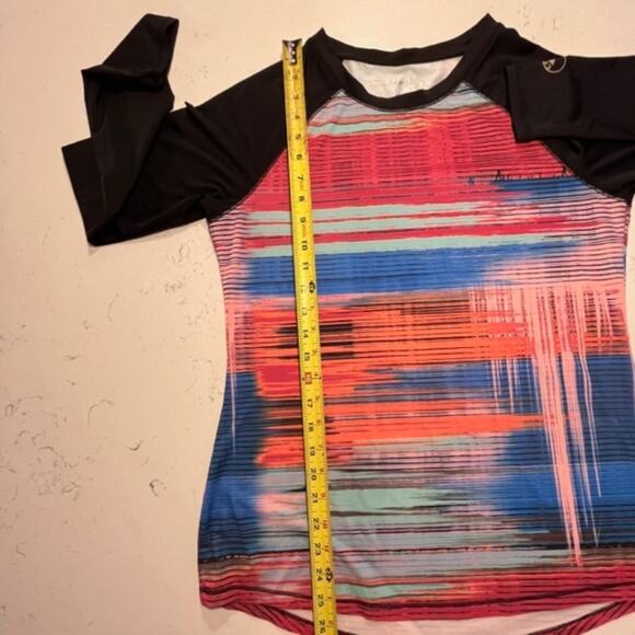 Reel Legends Jagged Stripe Cropped Leggings & L.S. Loungewear Set Sz XL - Picture 8 of 15